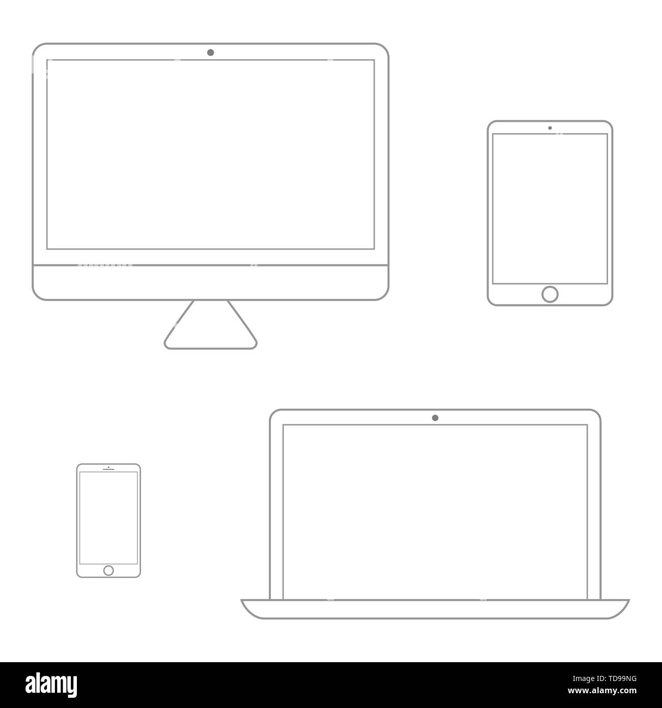 Electronic devices set line style. Eps10 vector Stock Vector Image ...
