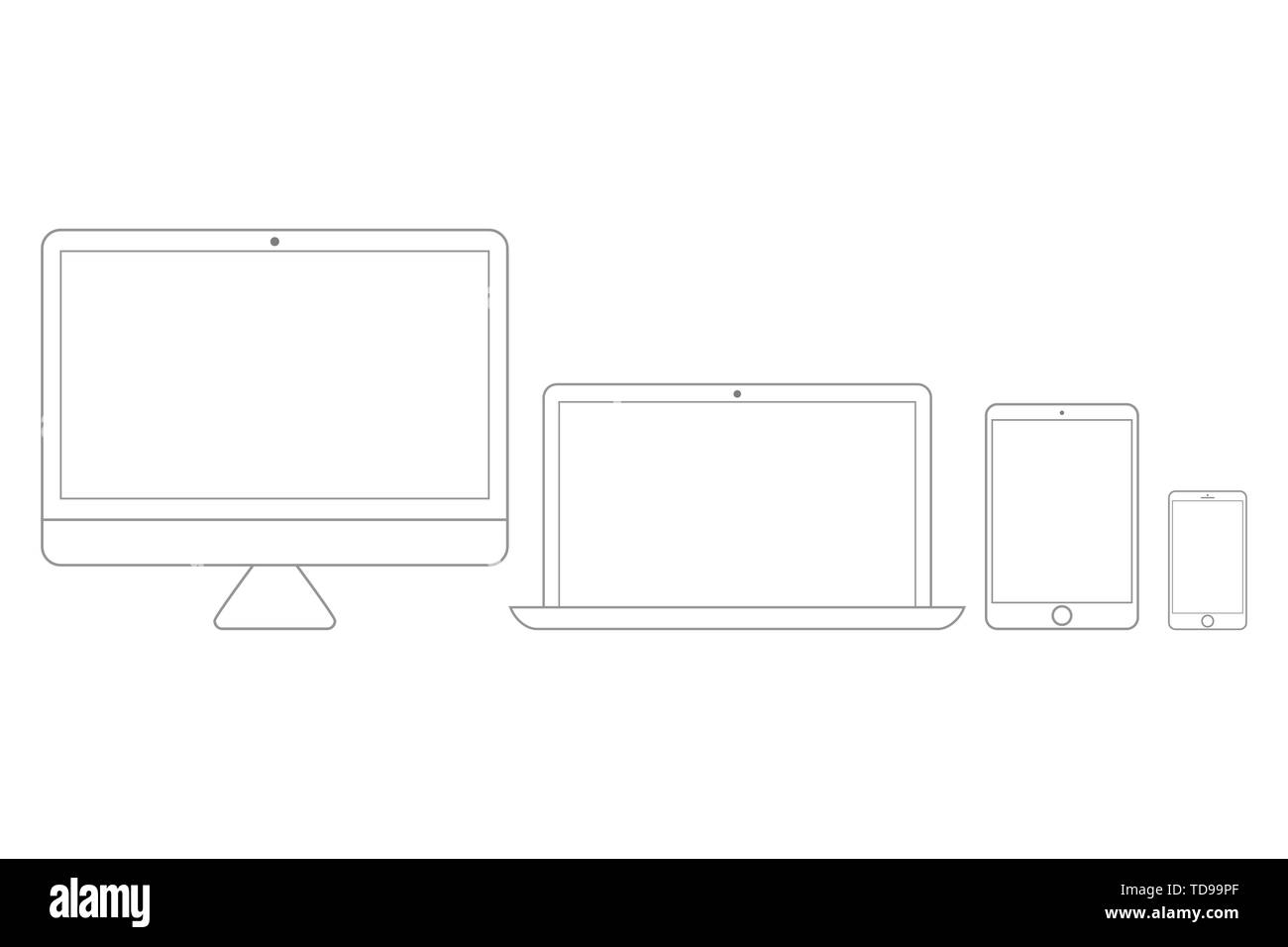 Electronic devices set line style. Eps10 vector Stock Vector Image ...