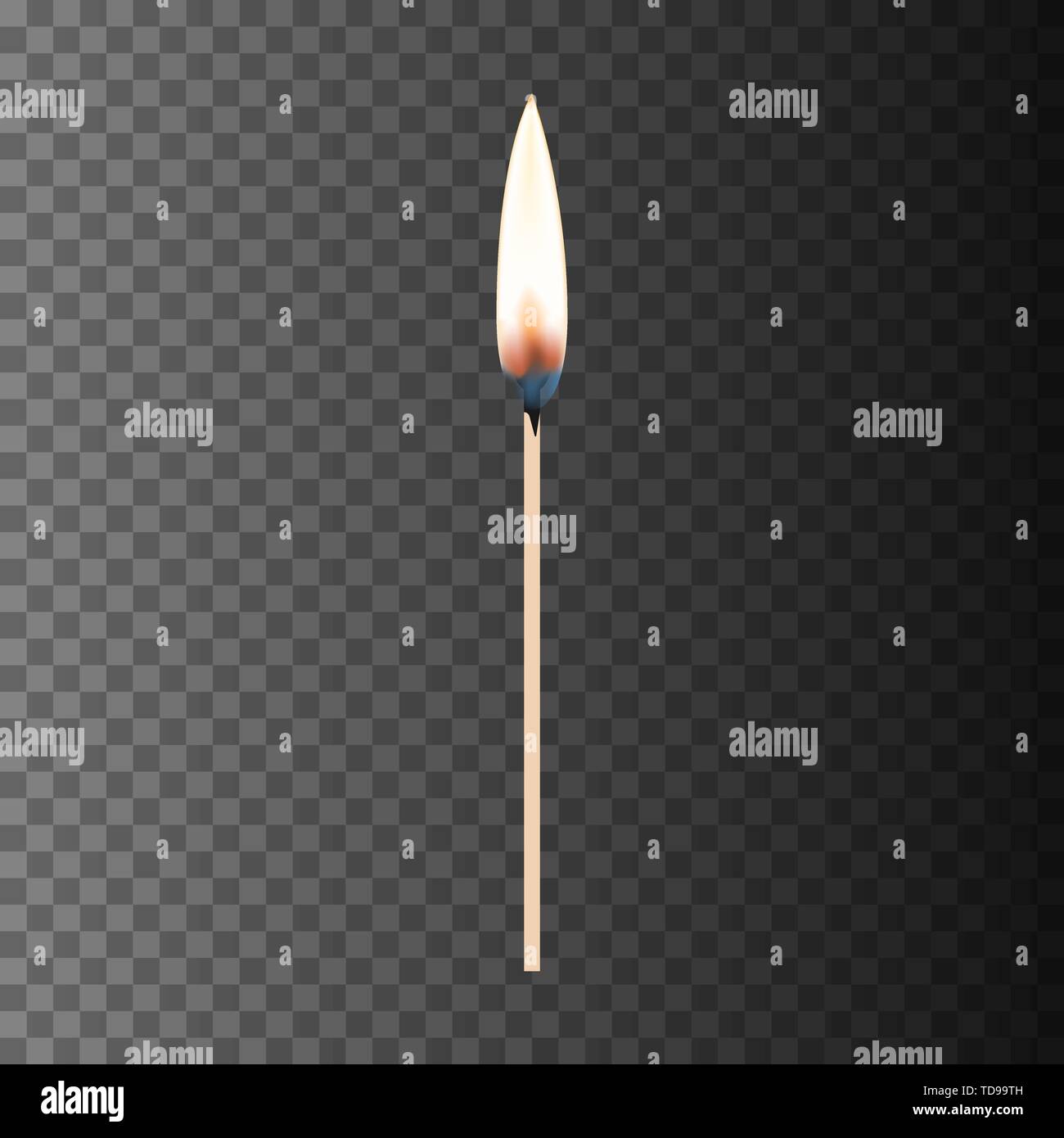 burning match. Vector eps10 illustration. fire concept Stock Vector