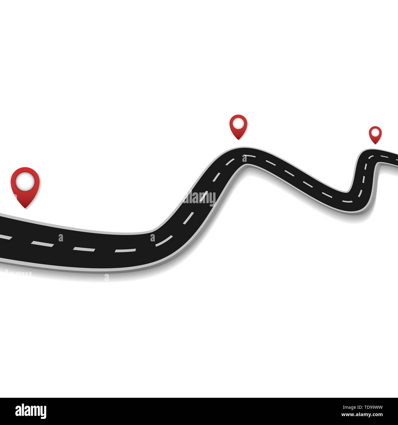 Road with pointers. Road trip. Vector eps10 Stock Vector