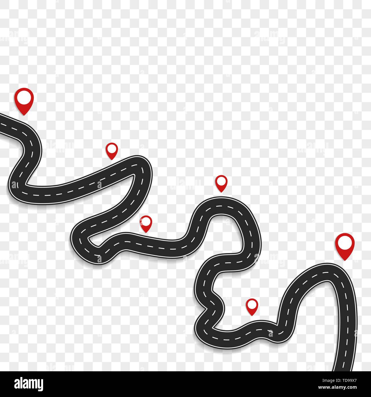 Road with pointers. Road trip. Vector eps10 Stock Vector