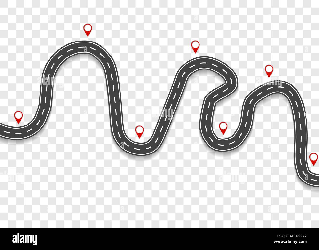 Road with pointers. Road trip. Vector eps10 Stock Vector