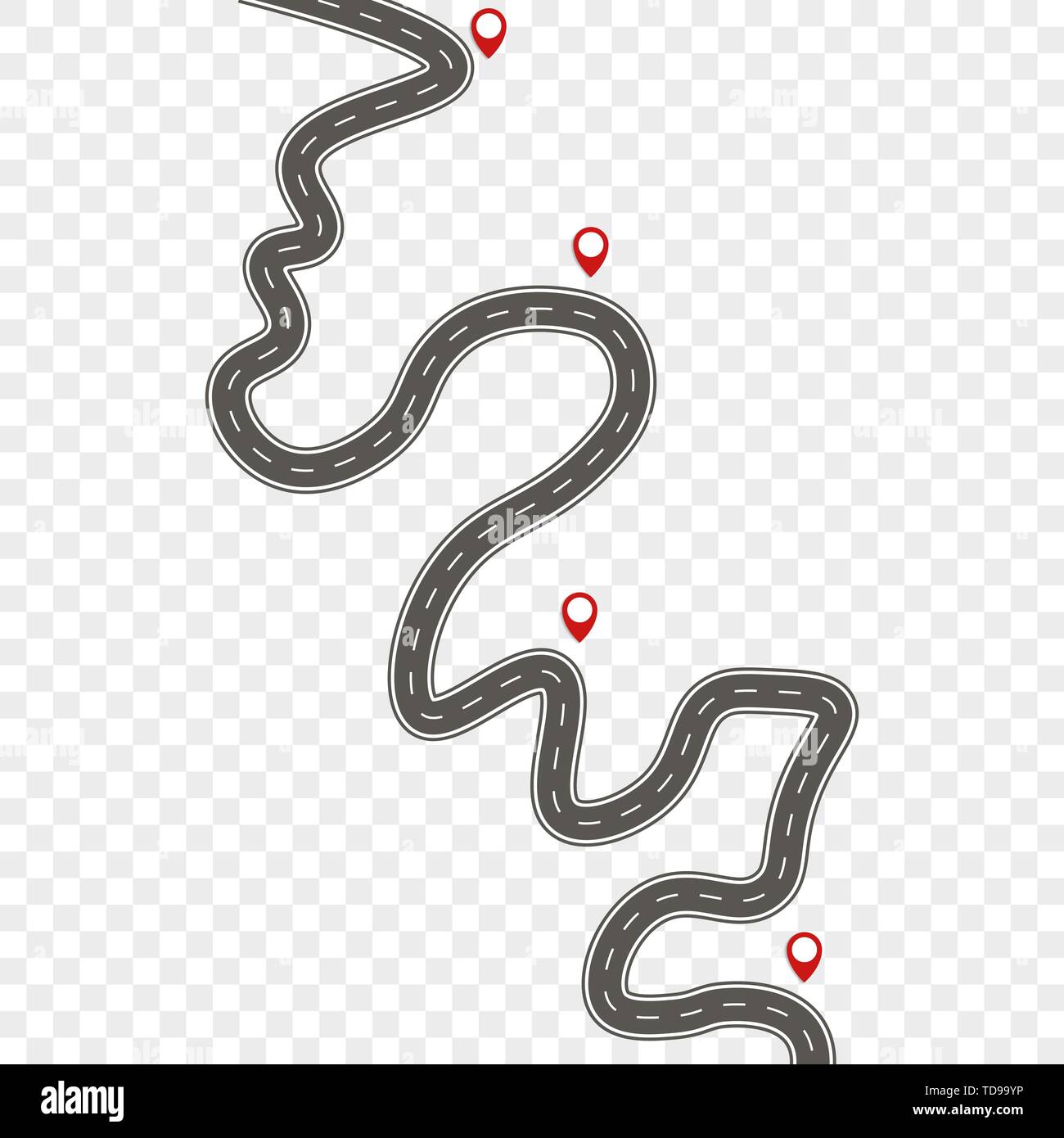 Road with pointers. Road trip. Vector eps10 Stock Vector