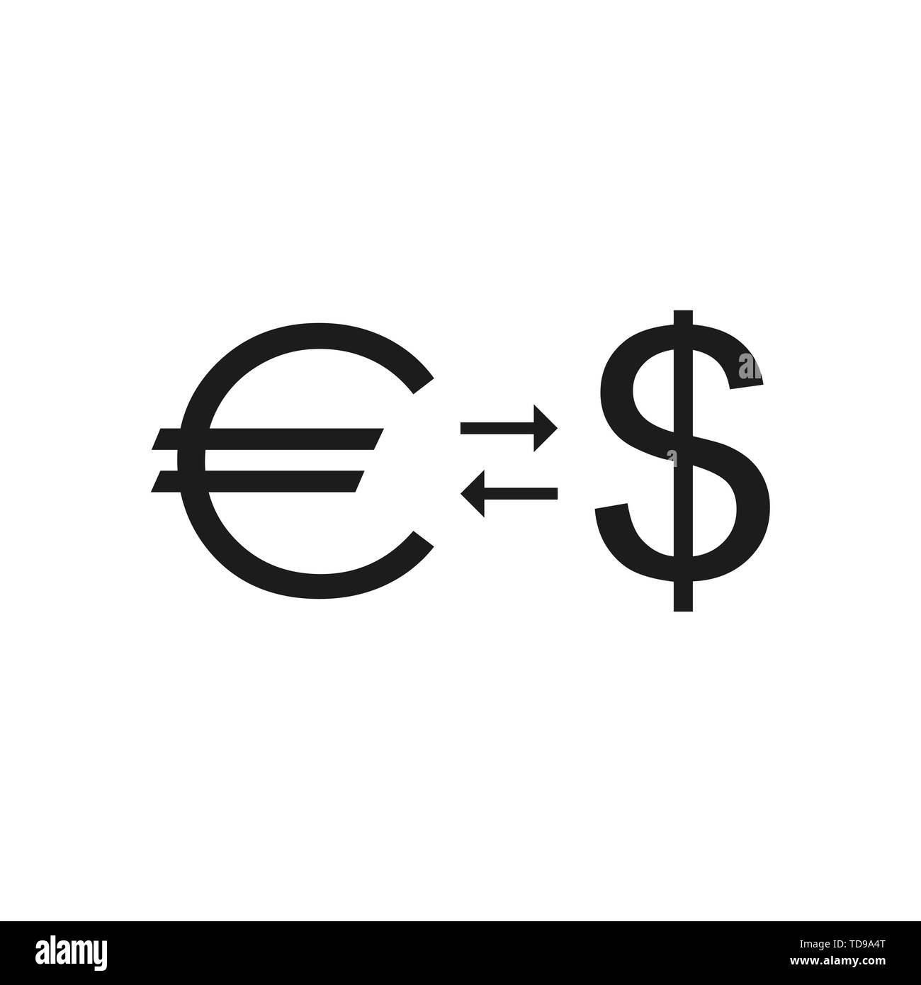 Flat euro dollar exchange Black and White Stock Photos & Images - Alamy
