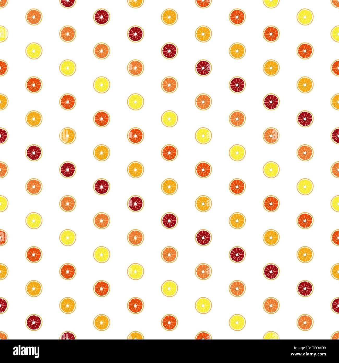 Vector white background with colorful orange slices. Seamless texture ...