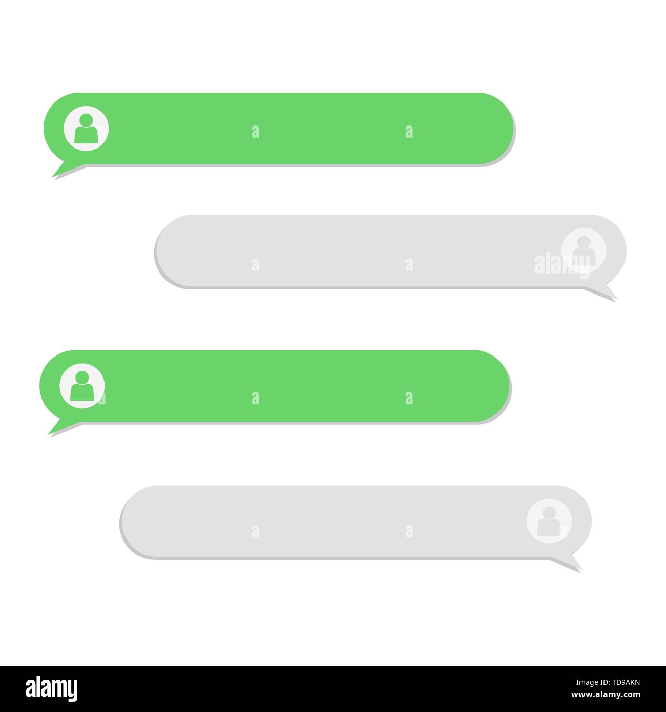 Chat bubbles icons set isolated on white back Stock Vector