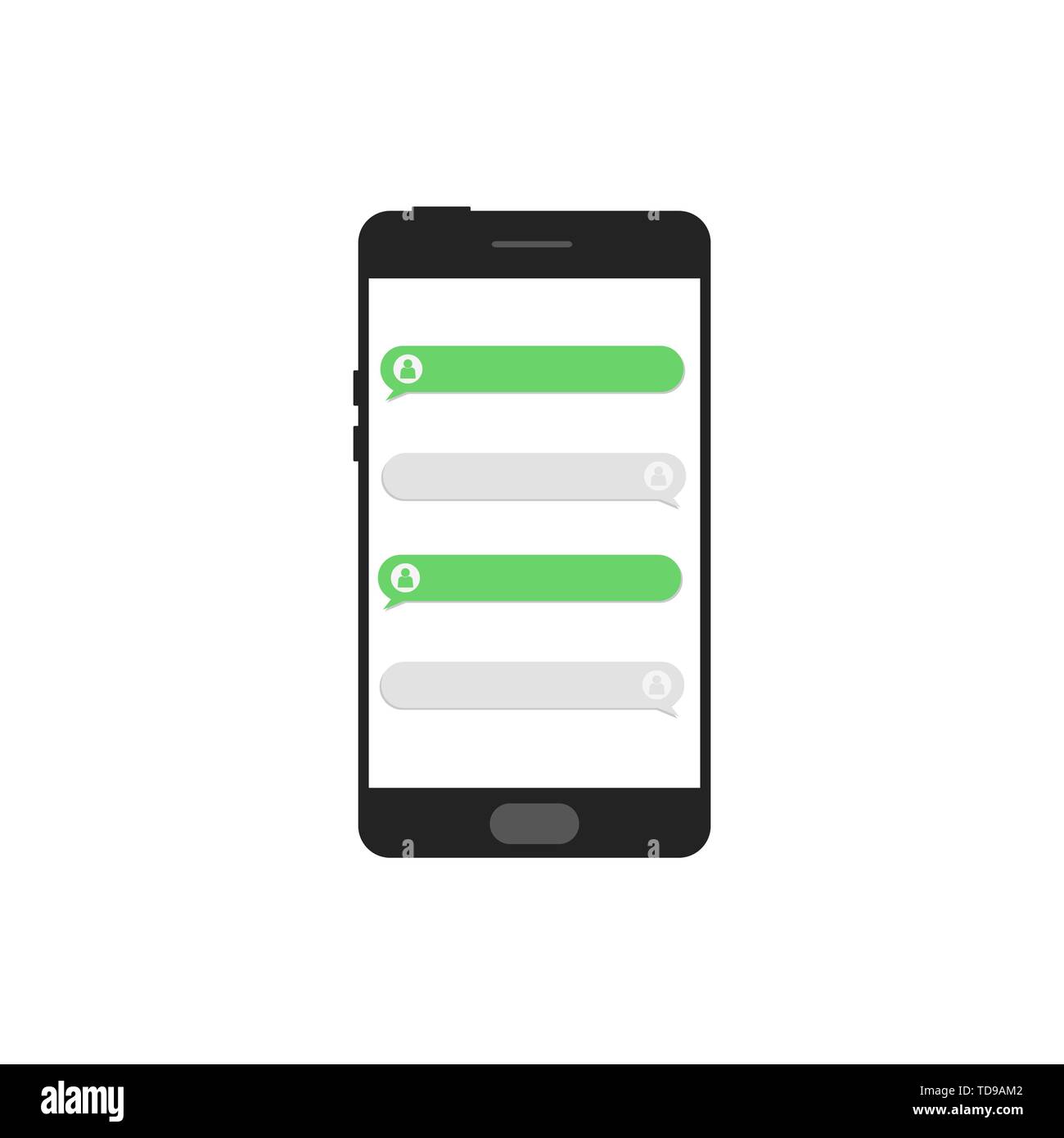 Chat bubbles icons in smartphone on white back Stock Vector Image & Art ...