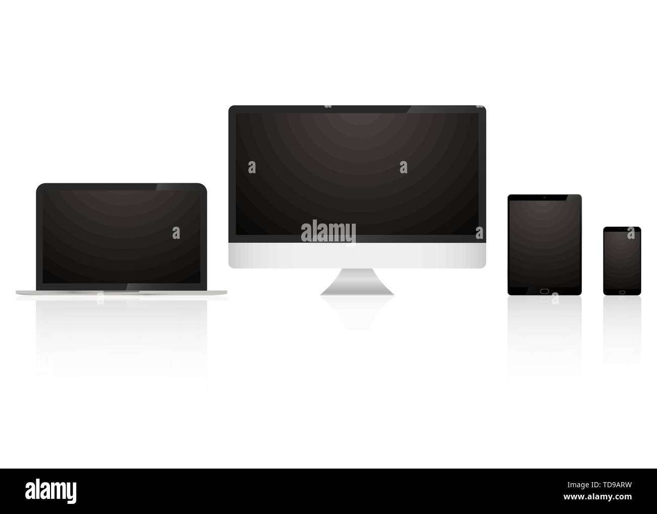 Electronic device set. Monitor tablet laptop and smartphone Stock ...