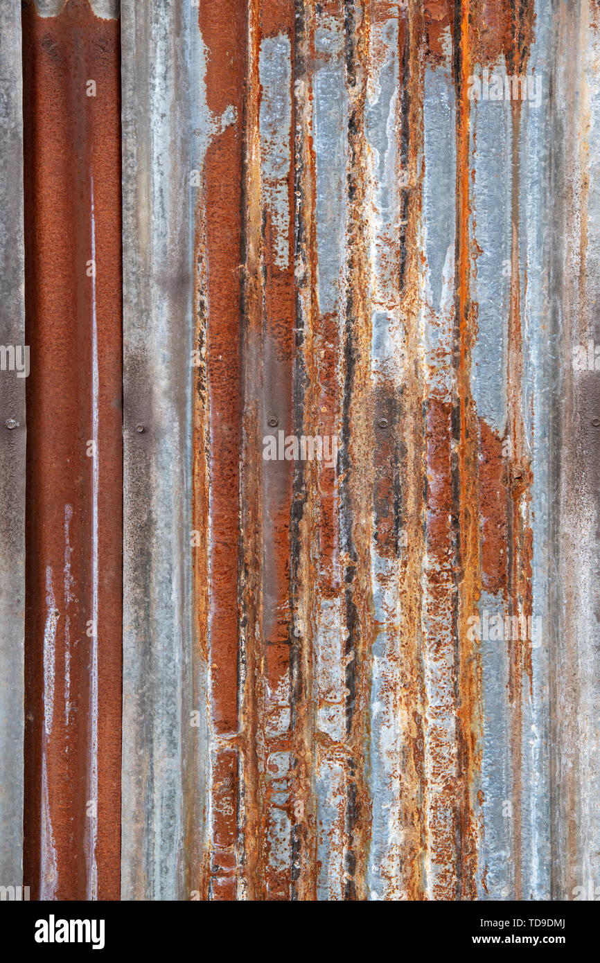 Rusting corrugated iron texture Stock Photo