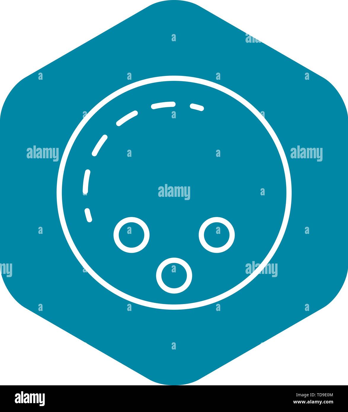 Bowling ball icon, outline style Stock Vector