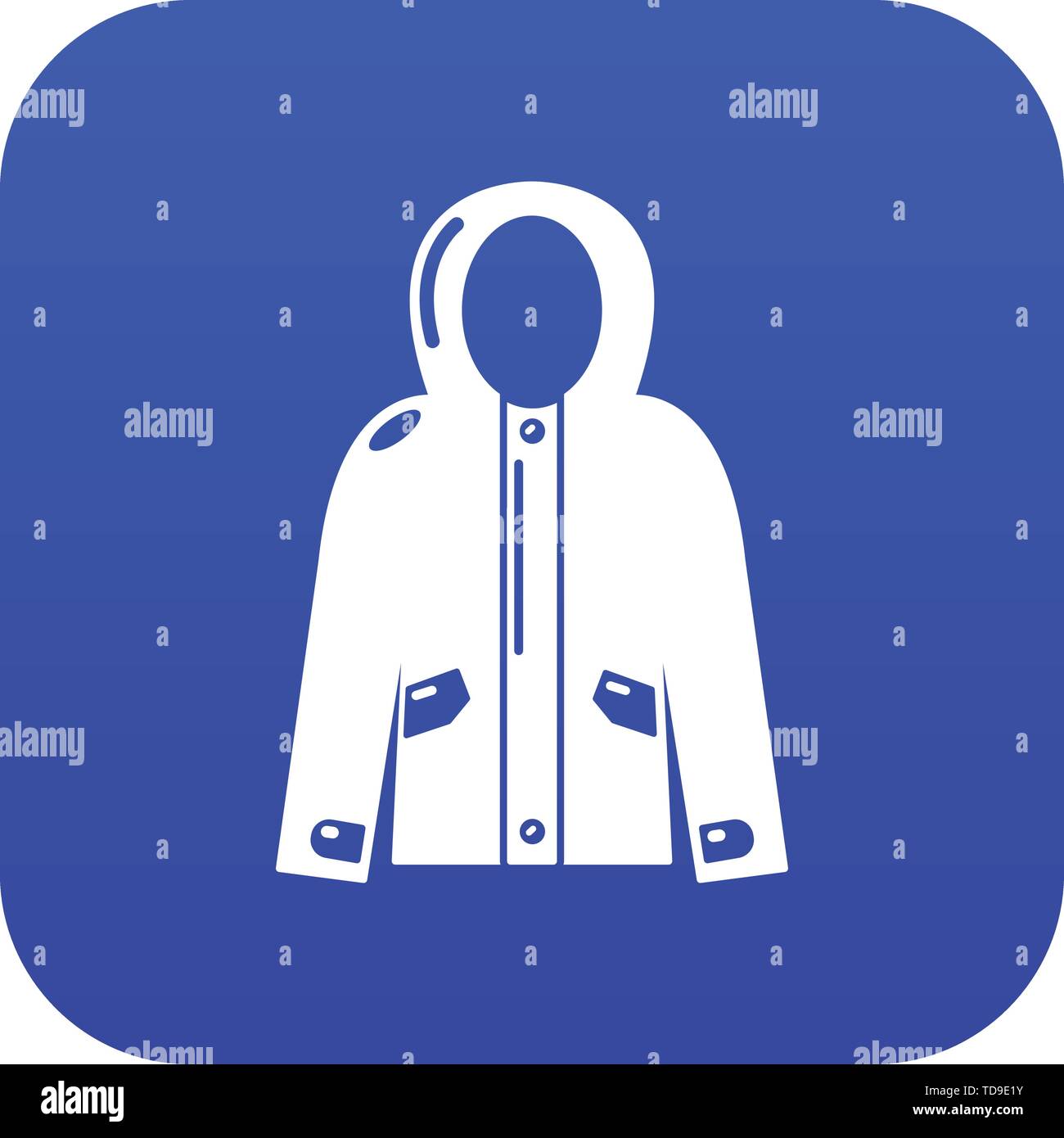 Hooded jacket icon blue vector Stock Vector Image & Art - Alamy
