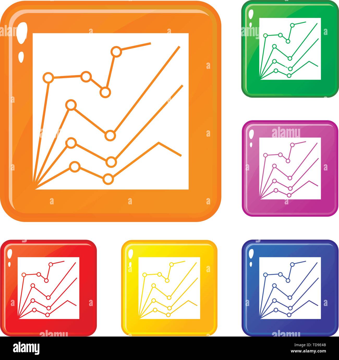 Financial statistics icons set vector color Stock Vector Image & Art ...