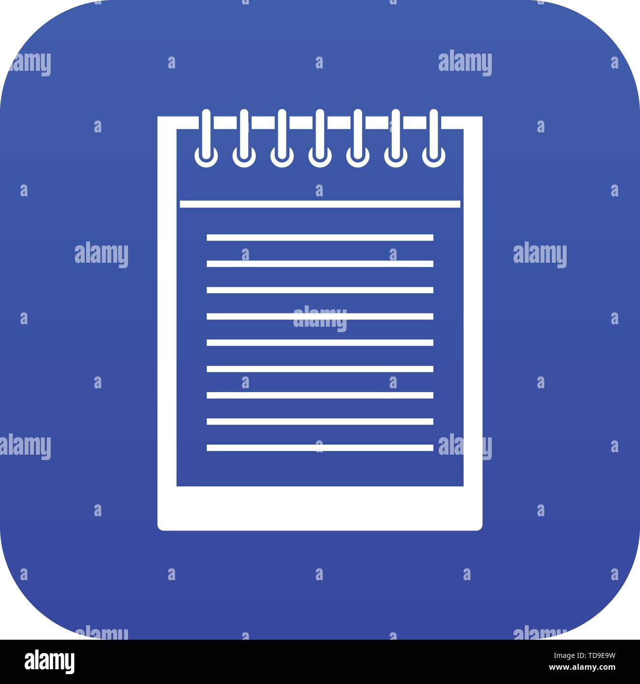 Spiral notepad icon digital blue Stock Vector Image & Art - Alamy