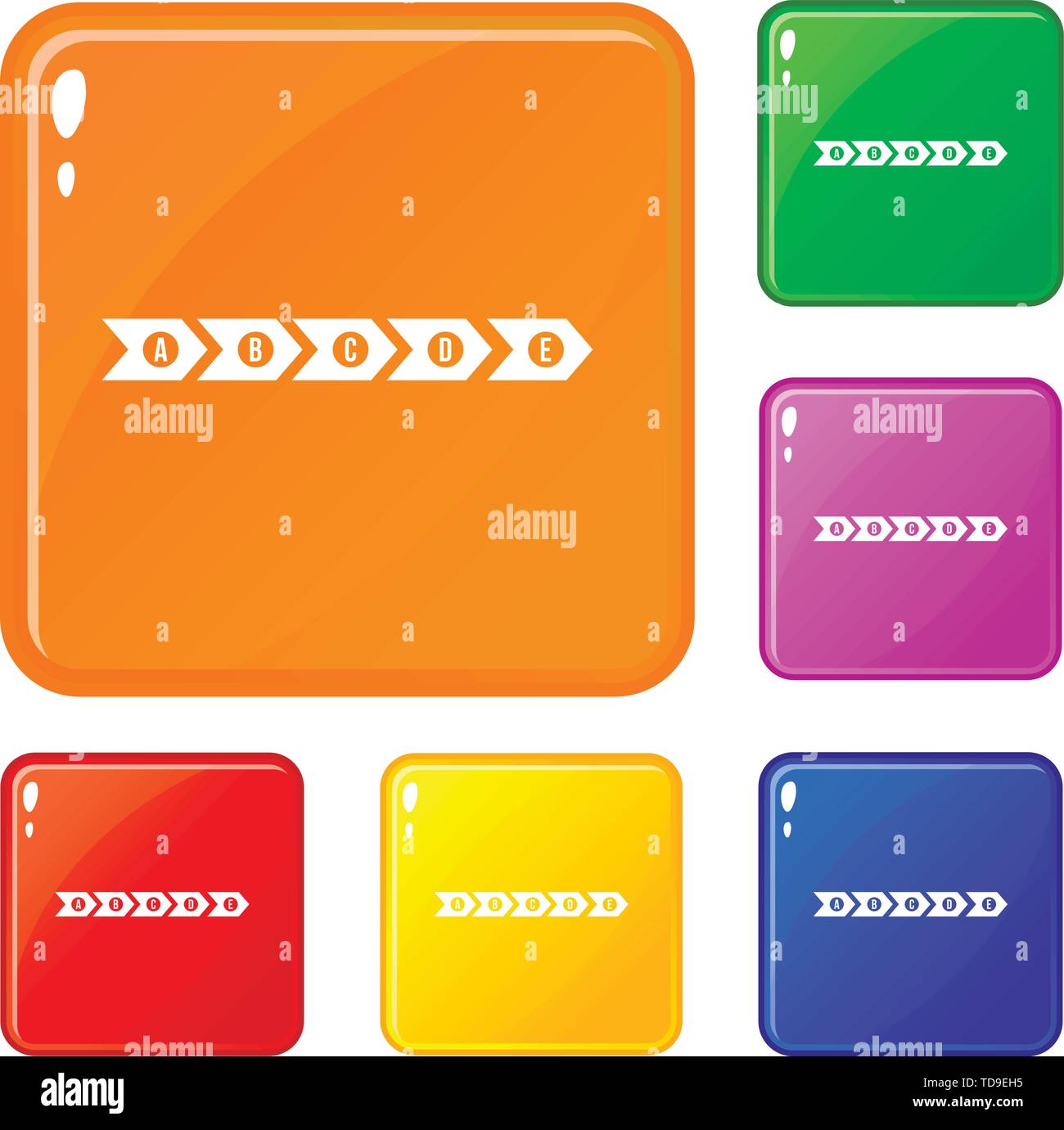 Step by step infographic icons set vector color Stock Vector Image ...