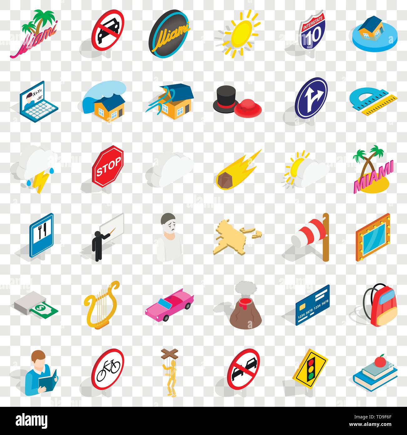 Character icons set, isometric style Stock Vector