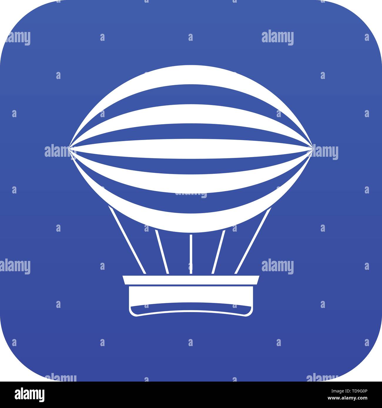 Striped retro hot air balloon icon digital blue Stock Vector Image ...