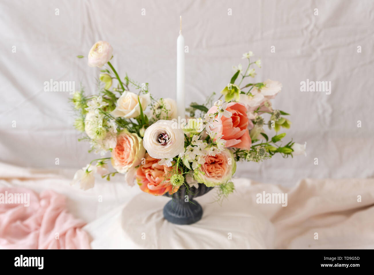Still life with a beautiful bouquet of flowers Stock Photo - Alamy