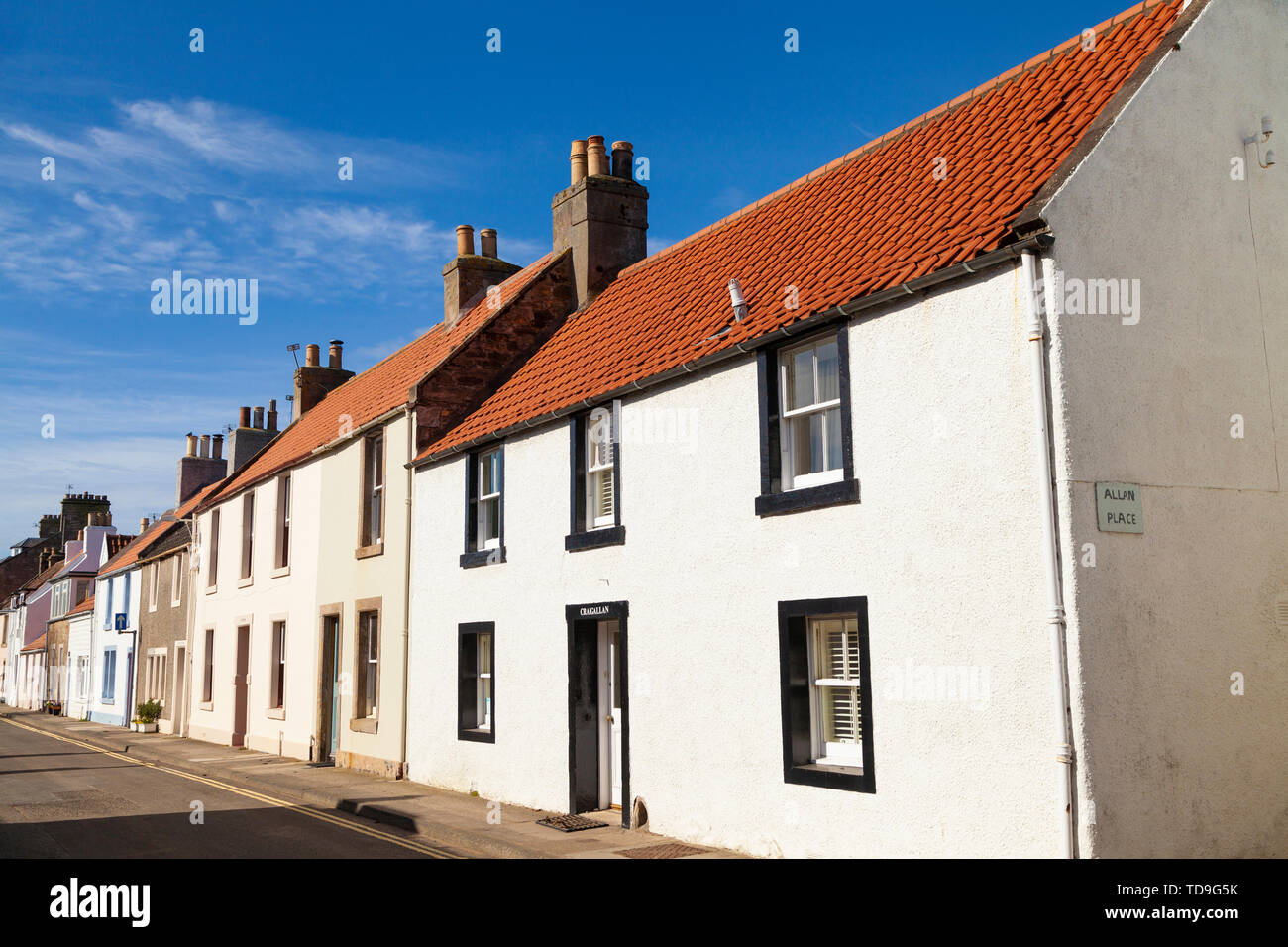 An old terraced street of houses in Elie Fife Scotland Stock Photo Alamy