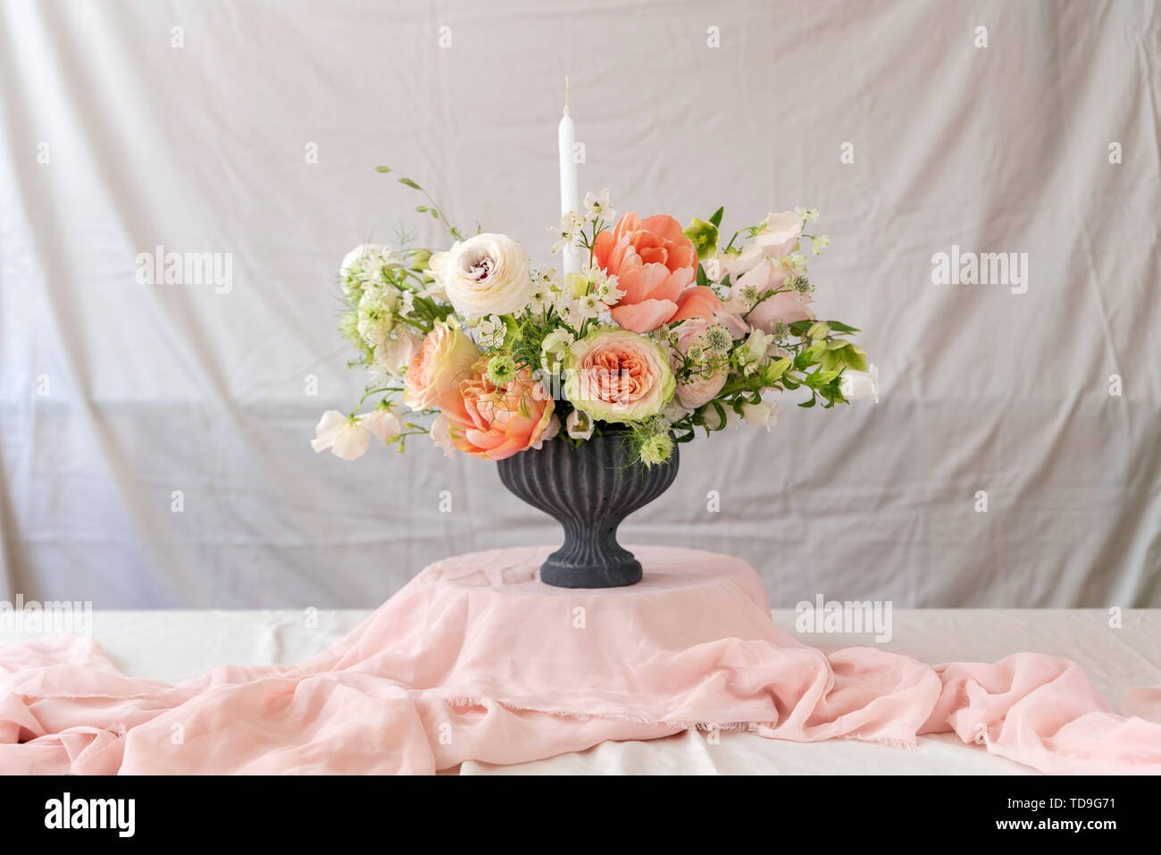 Still life with a beautiful bouquet of flowers Stock Photo - Alamy