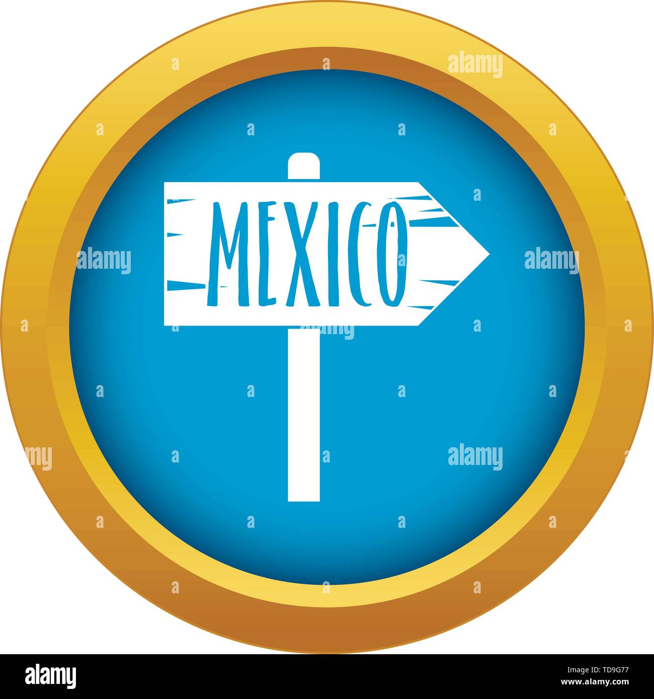 Mexico wooden direction arrow sign icon blue vector isolated Stock ...