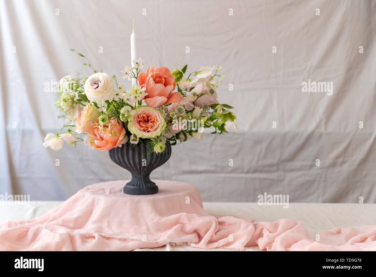 Still life with a beautiful bouquet of flowers Stock Photo - Alamy