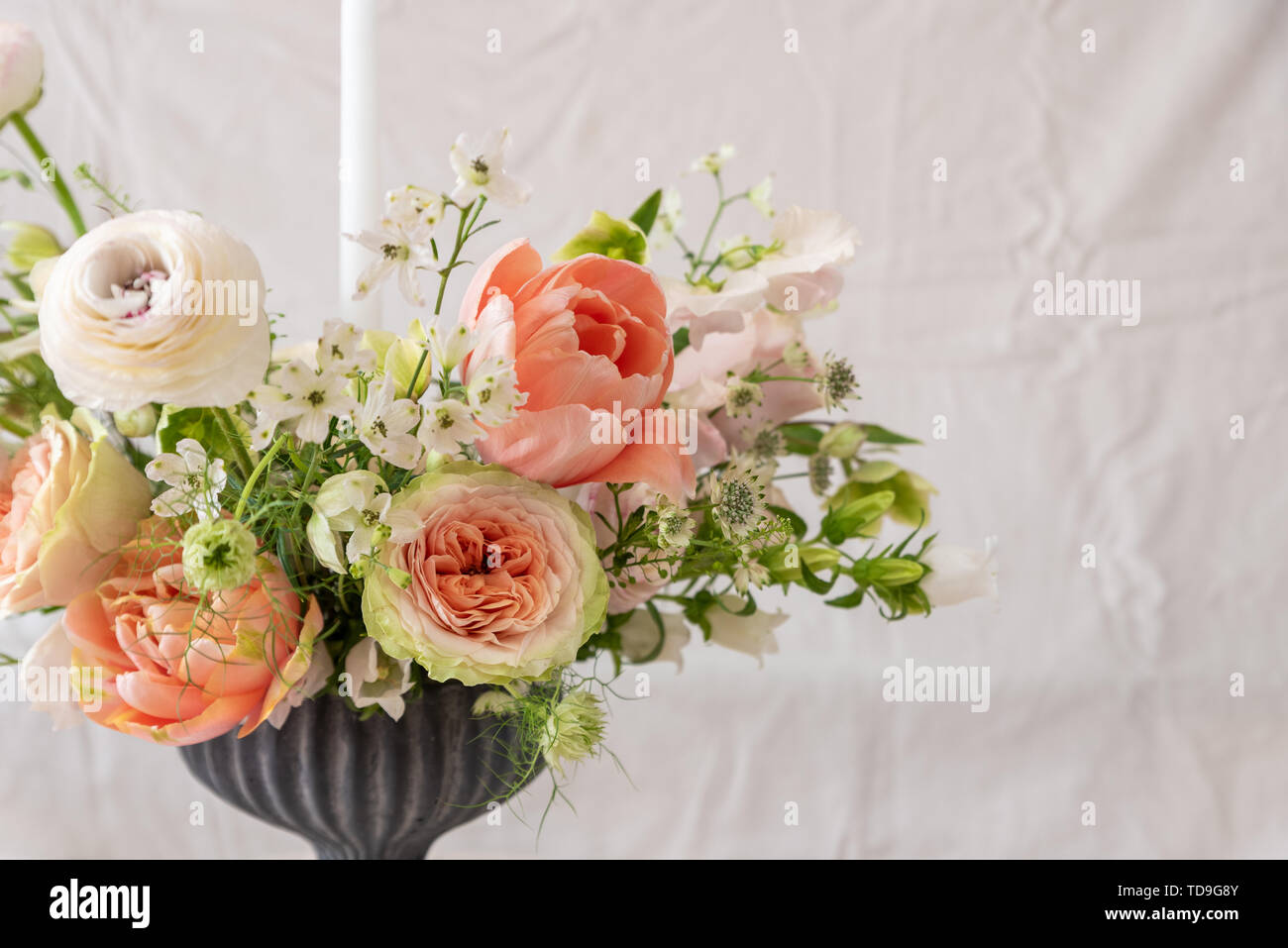 Still life with a beautiful bouquet of flowers Stock Photo - Alamy