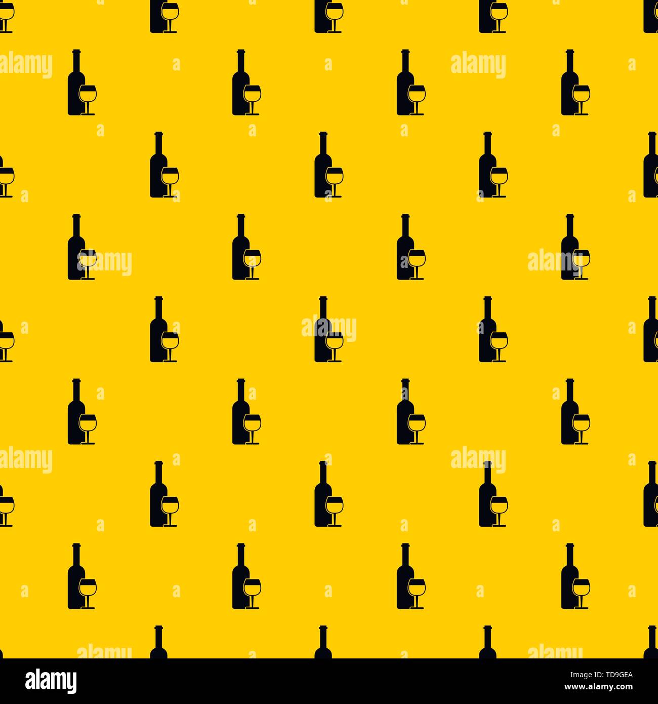 Wine bottle and glass pattern vector Stock Vector
