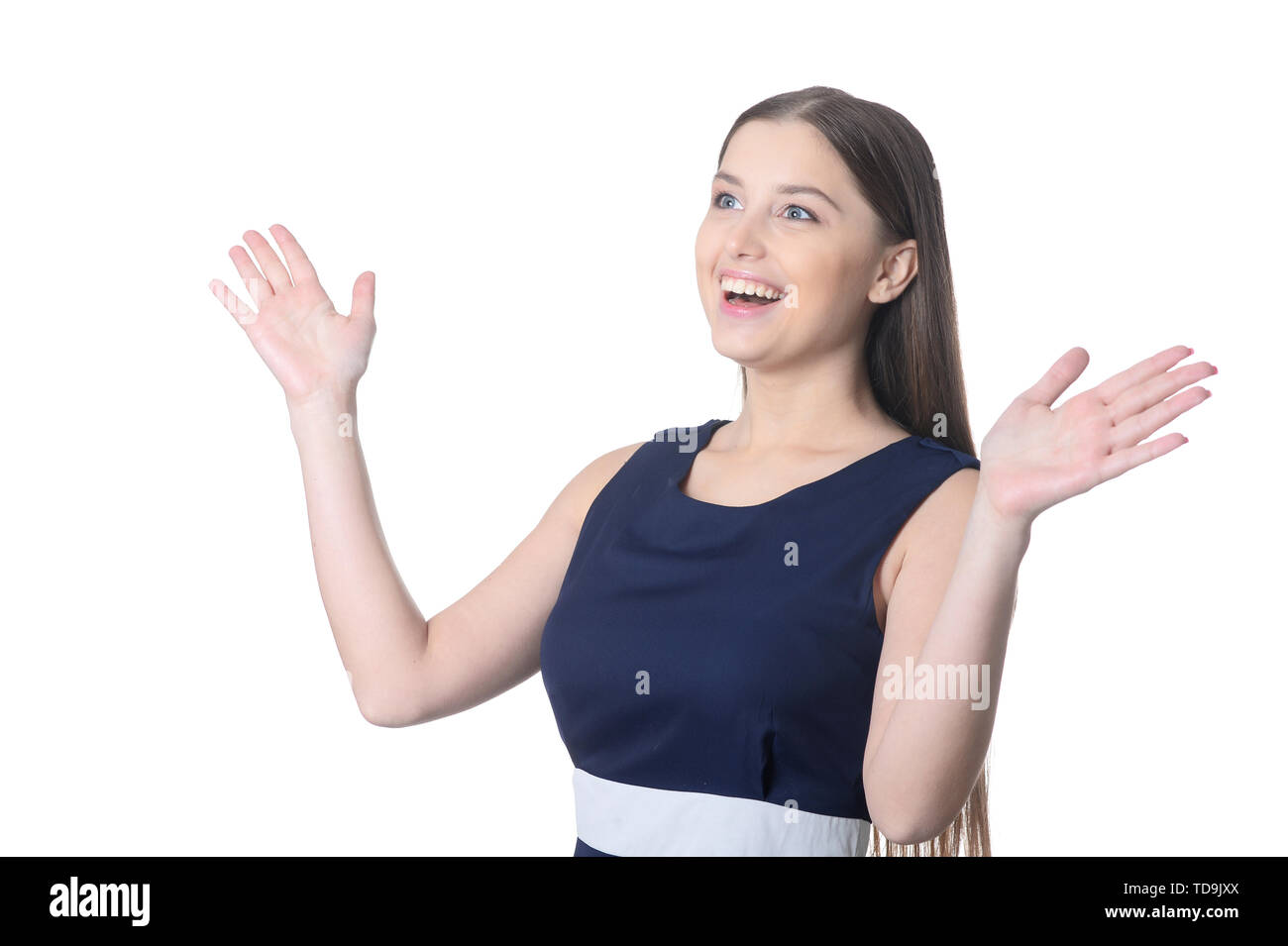 Portrait of beautiful young woman with long hair Stock Photo - Alamy