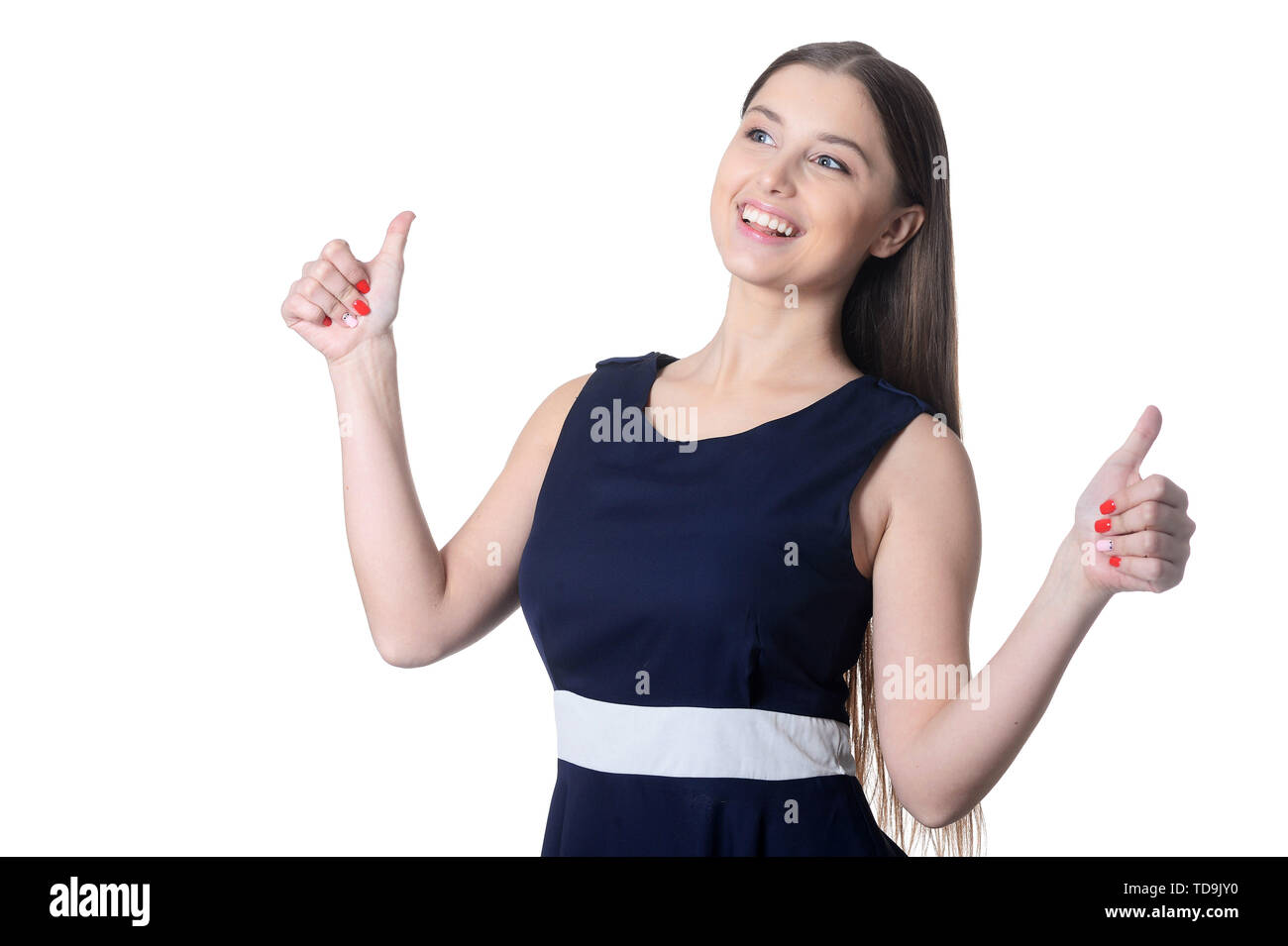 Portrait of beautiful young woman with long hair Stock Photo - Alamy