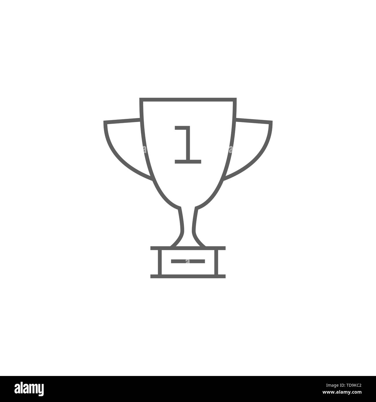 Award Related Vector Thin Line Icon. Isolated on White Background. Editable Stroke. Vector Illustration. Stock Vector