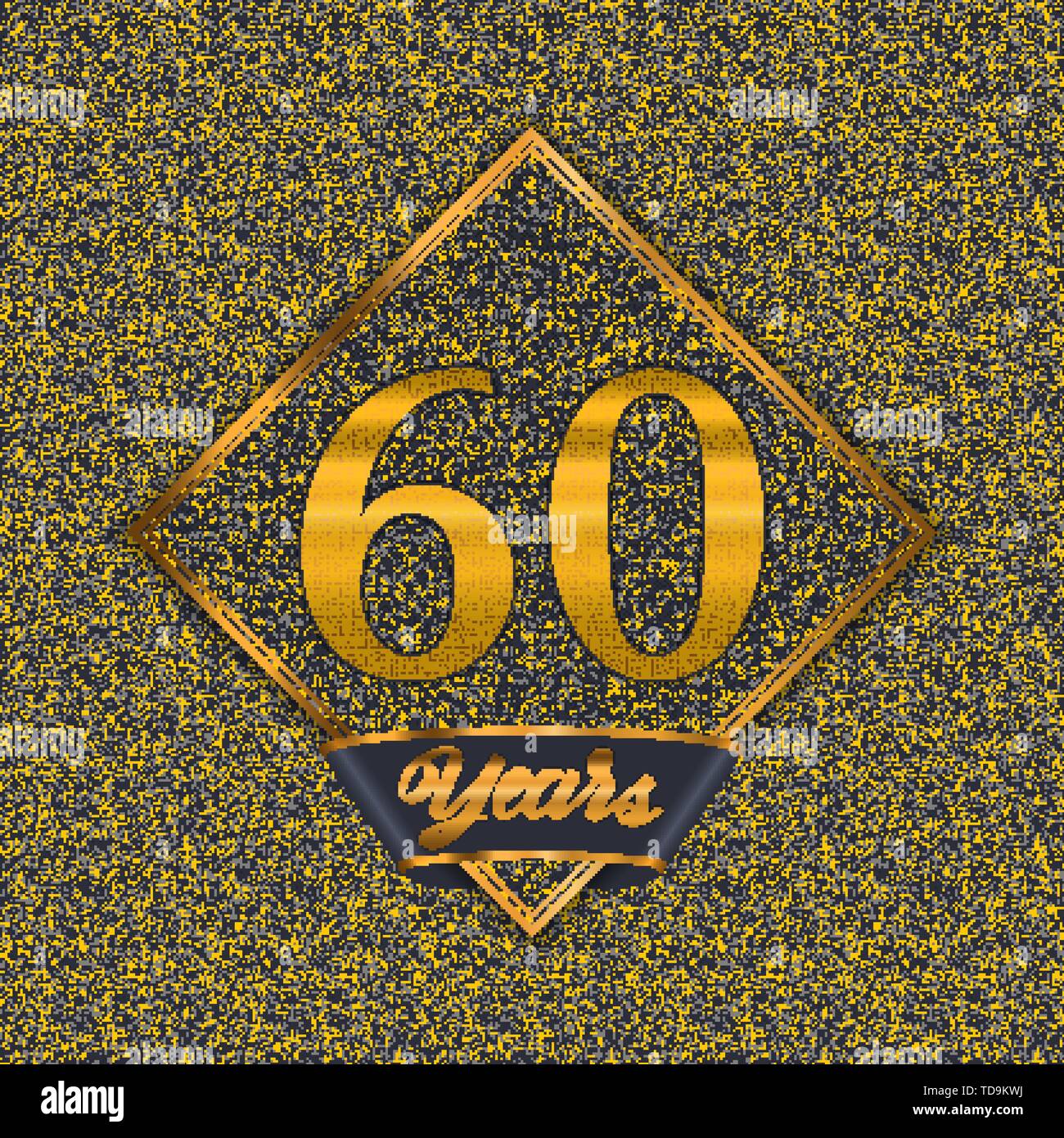 Golden number sixty years (60 years) celebration design. Anniversary
