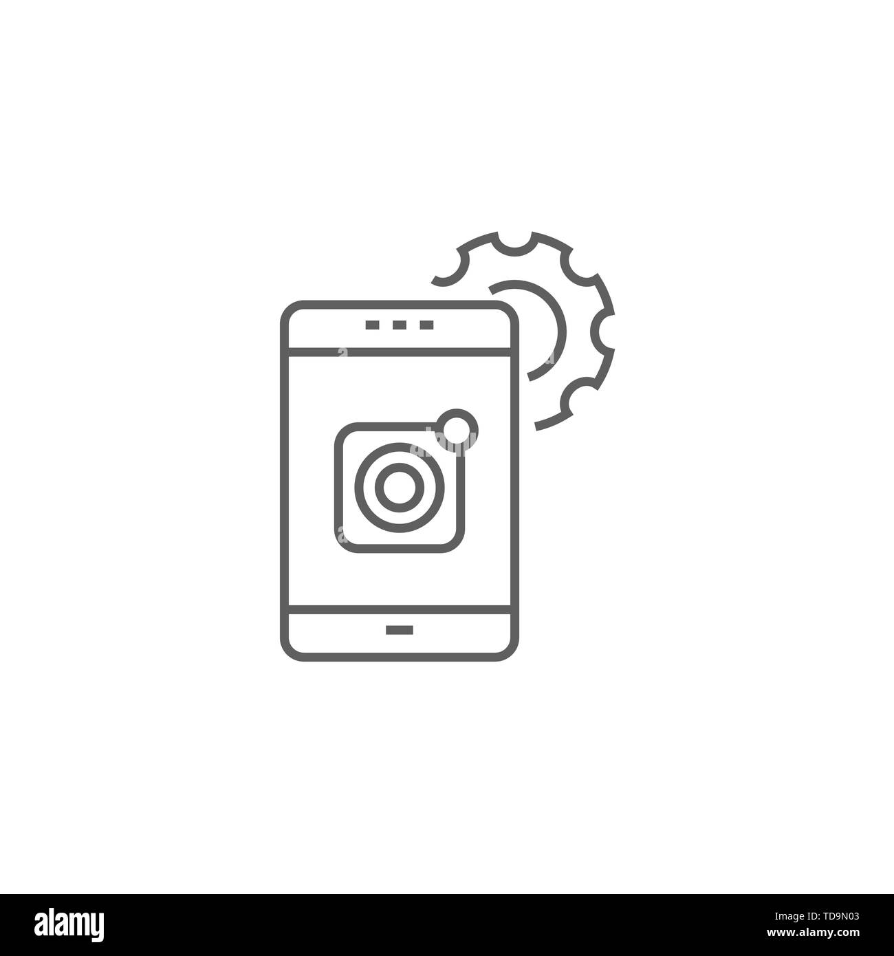 Mobile Apps Development Related Vector Thin Line Icon. Isolated on ...