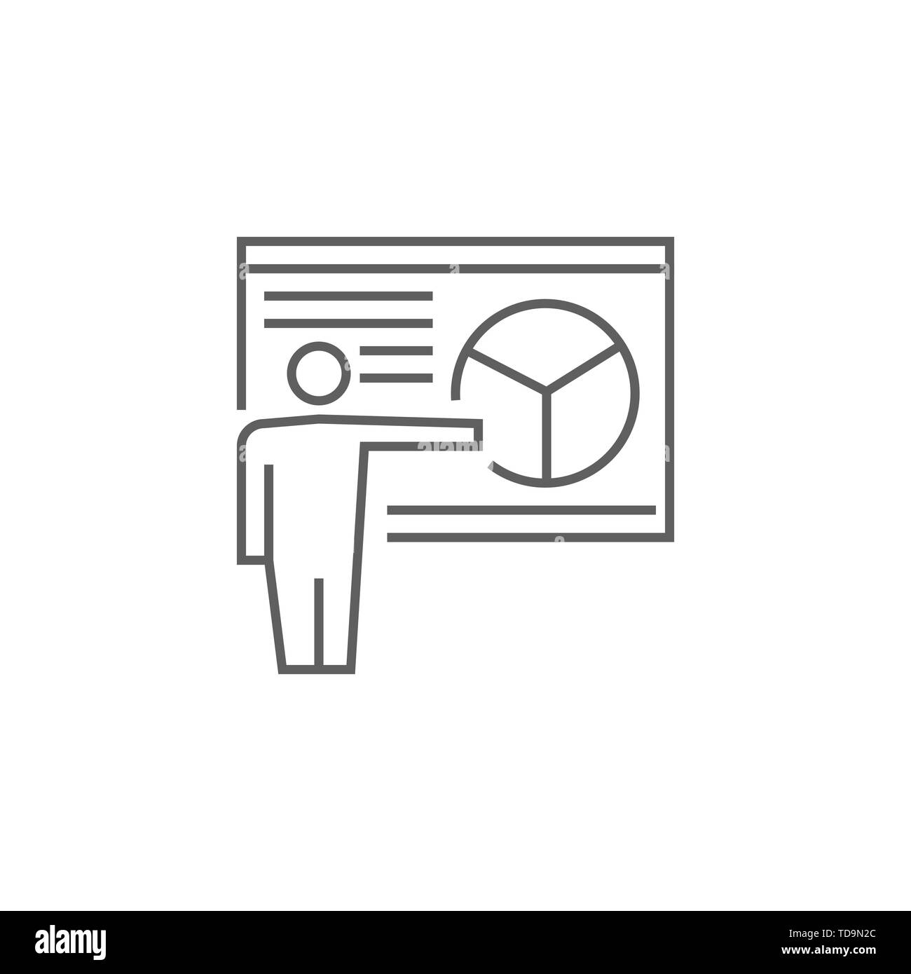 Presentation Related Vector Thin Line Icon. Isolated on White Background. Editable Stroke. Vector Illustration. Stock Vector