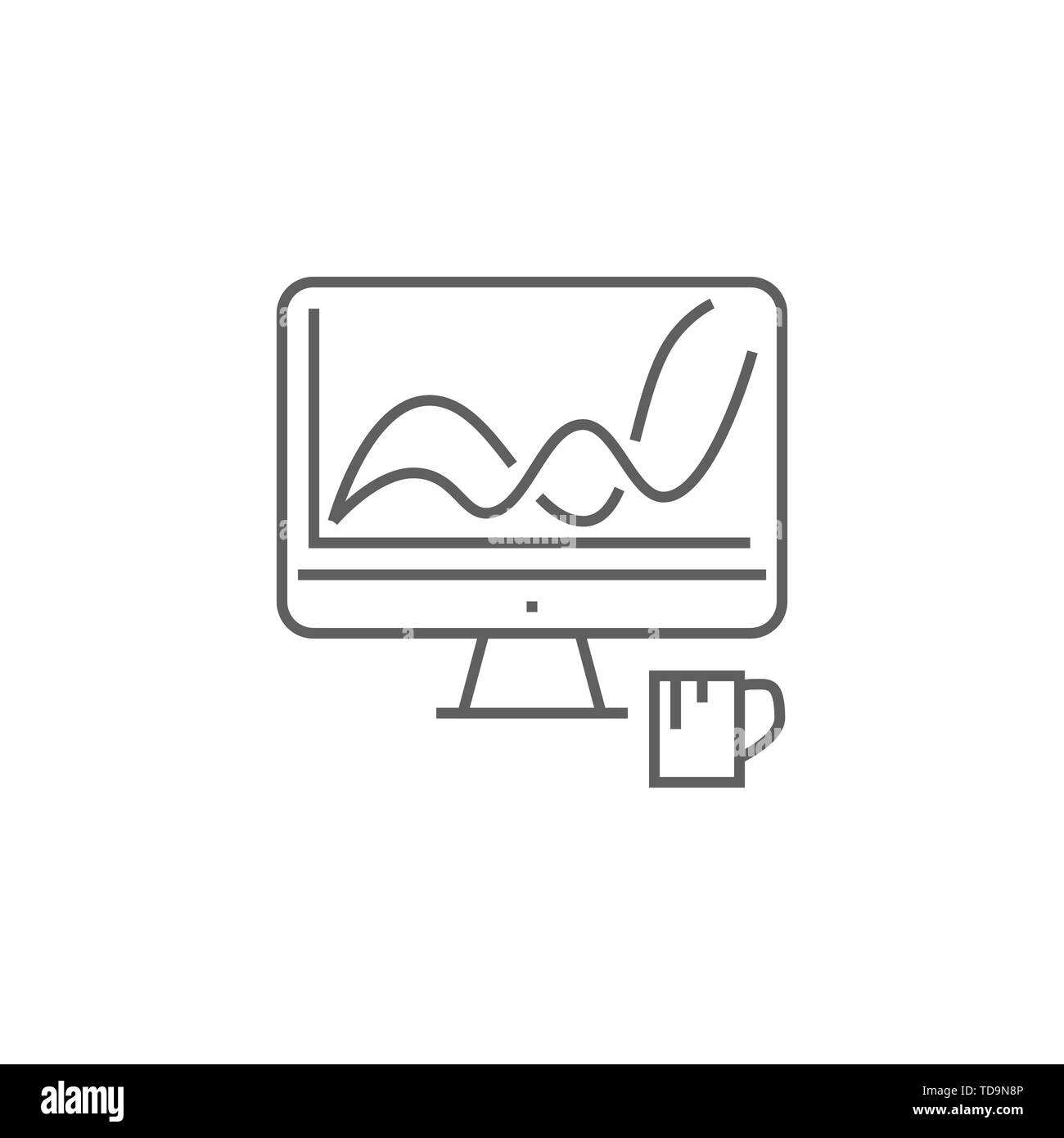 Web Analytics Related Vector Thin Line Icon. Isolated on White ...