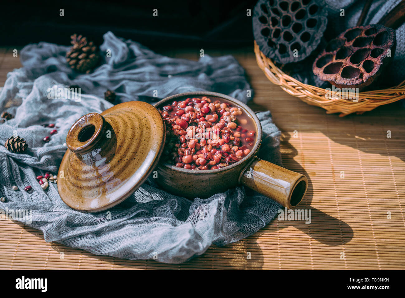 Delicious red bean barley porridge Stock Photo Alamy