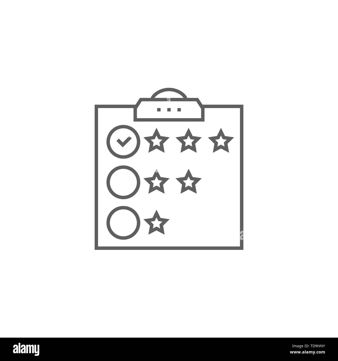 Customer Reviews Related Vector Thin Line Icon. Isolated on White Background. Editable Stroke. Vector Illustration. Stock Vector