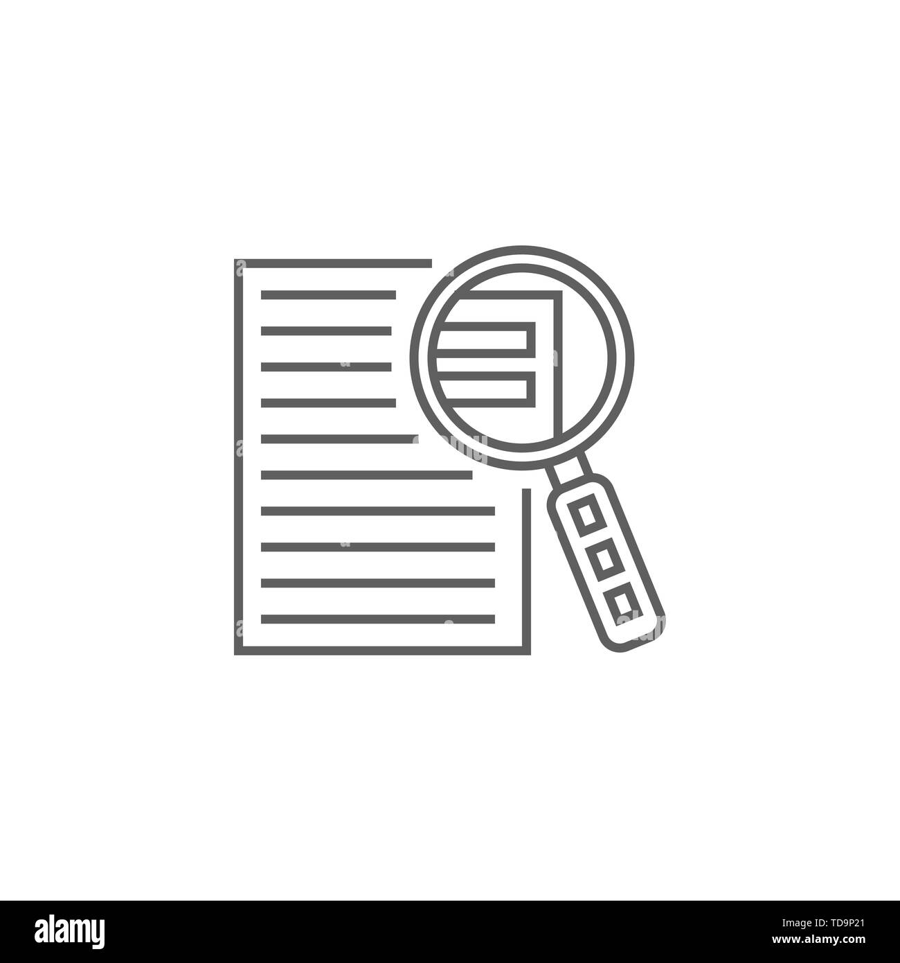 Case Study Services Related Vector Thin Line Icon. Isolated on White Background. Editable Stroke. Vector Illustration. Stock Vector