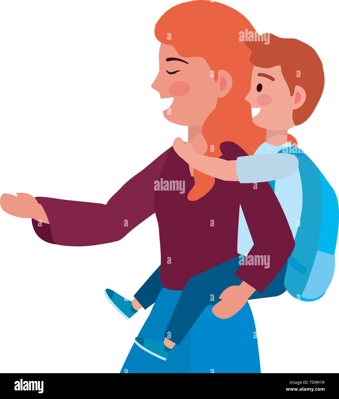 mom fights school kid clipart