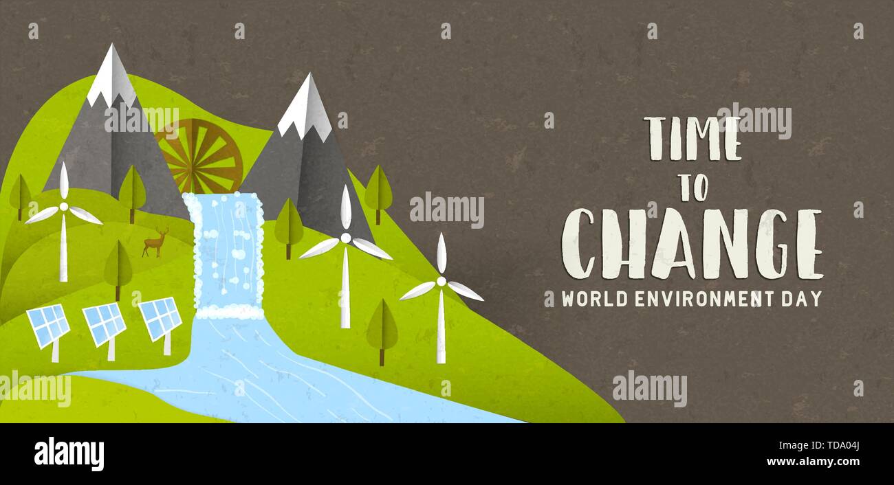 World Environment Day illustration for ecology concept. Natural ...