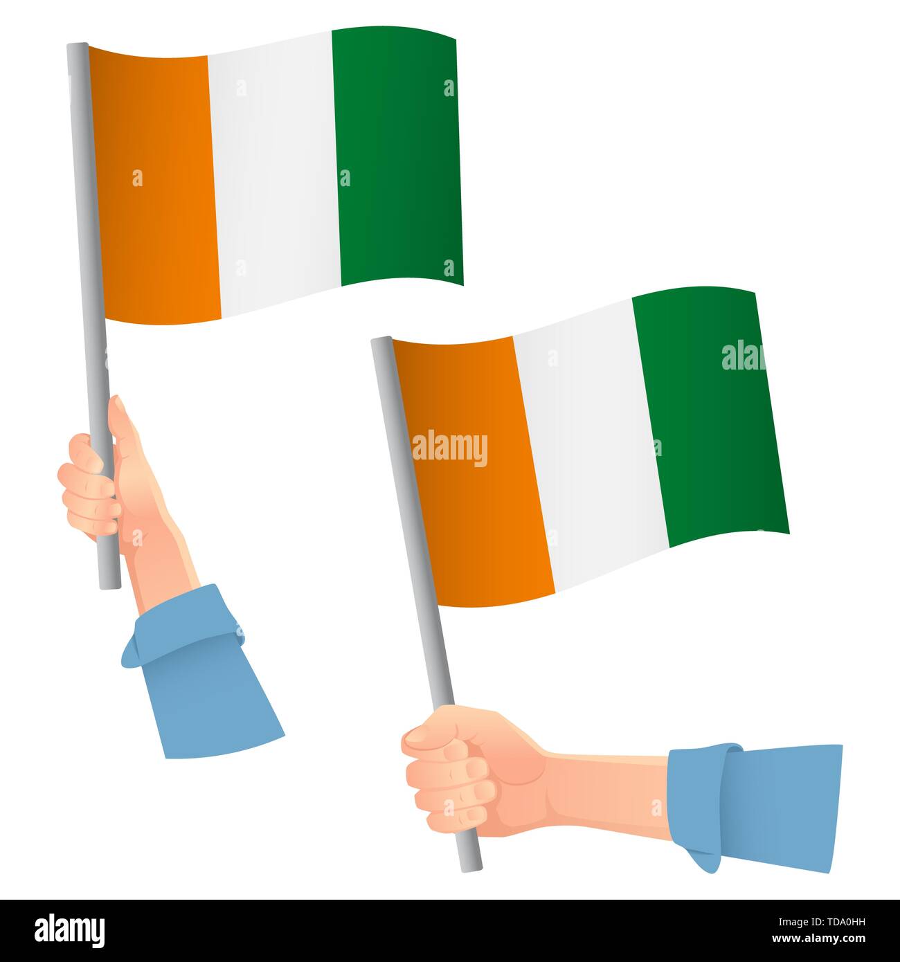 Cote d'ivoire - Ivory Coast flag in hand. Patriotic background ...