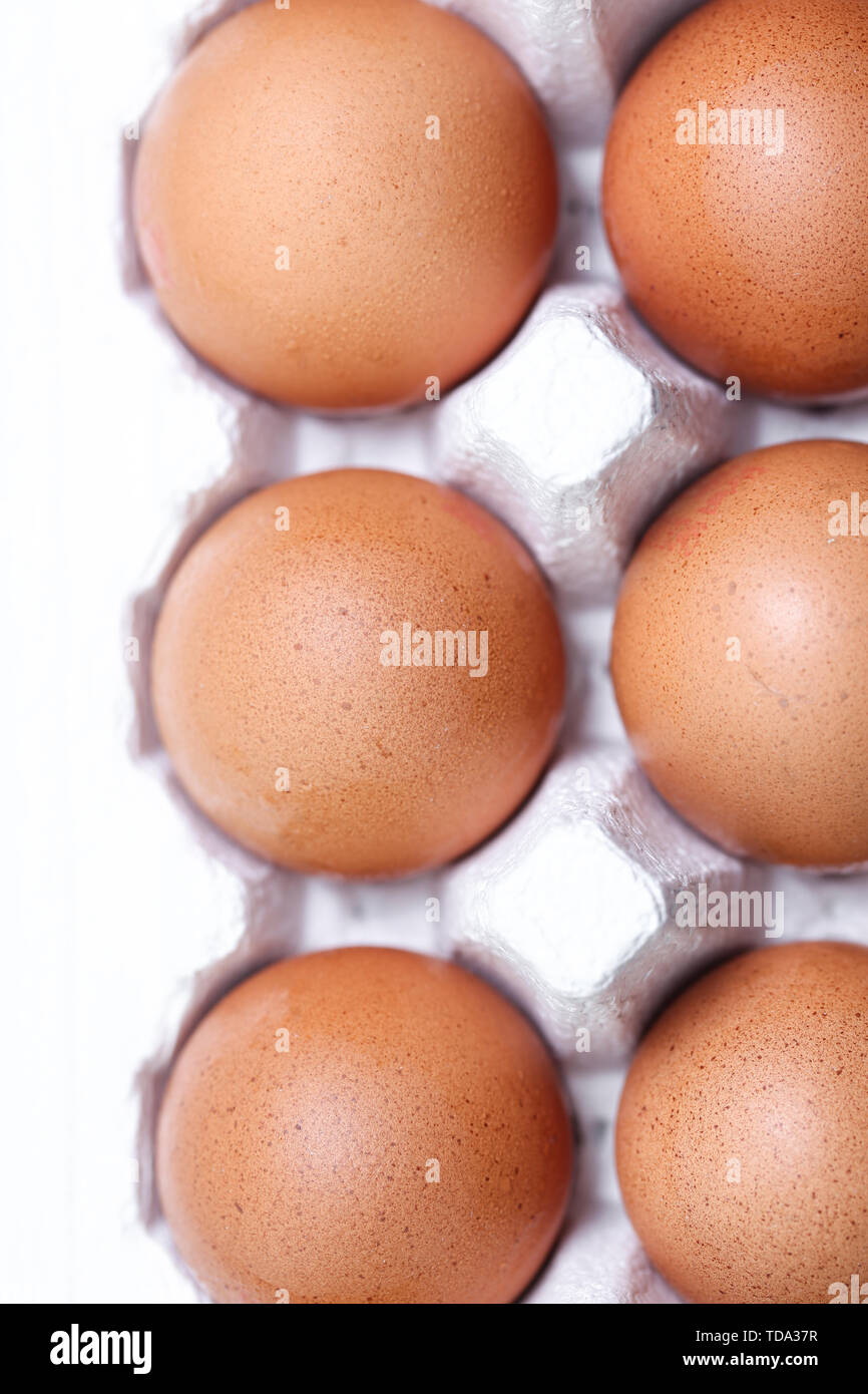 Fresh eggs in cardboard boxes Stock Photo Alamy
