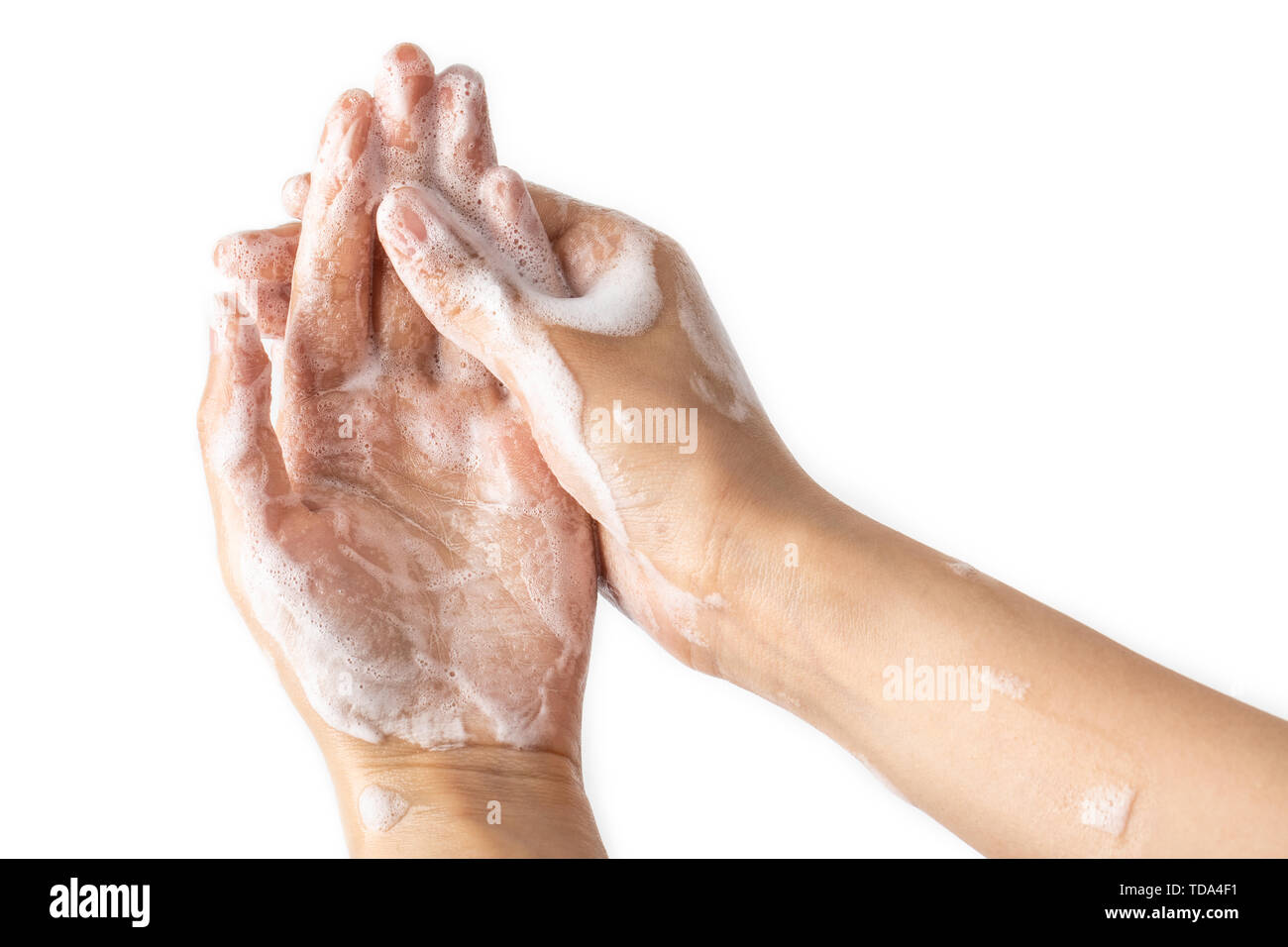 The correct position to wash your hands Stock Photo Alamy
