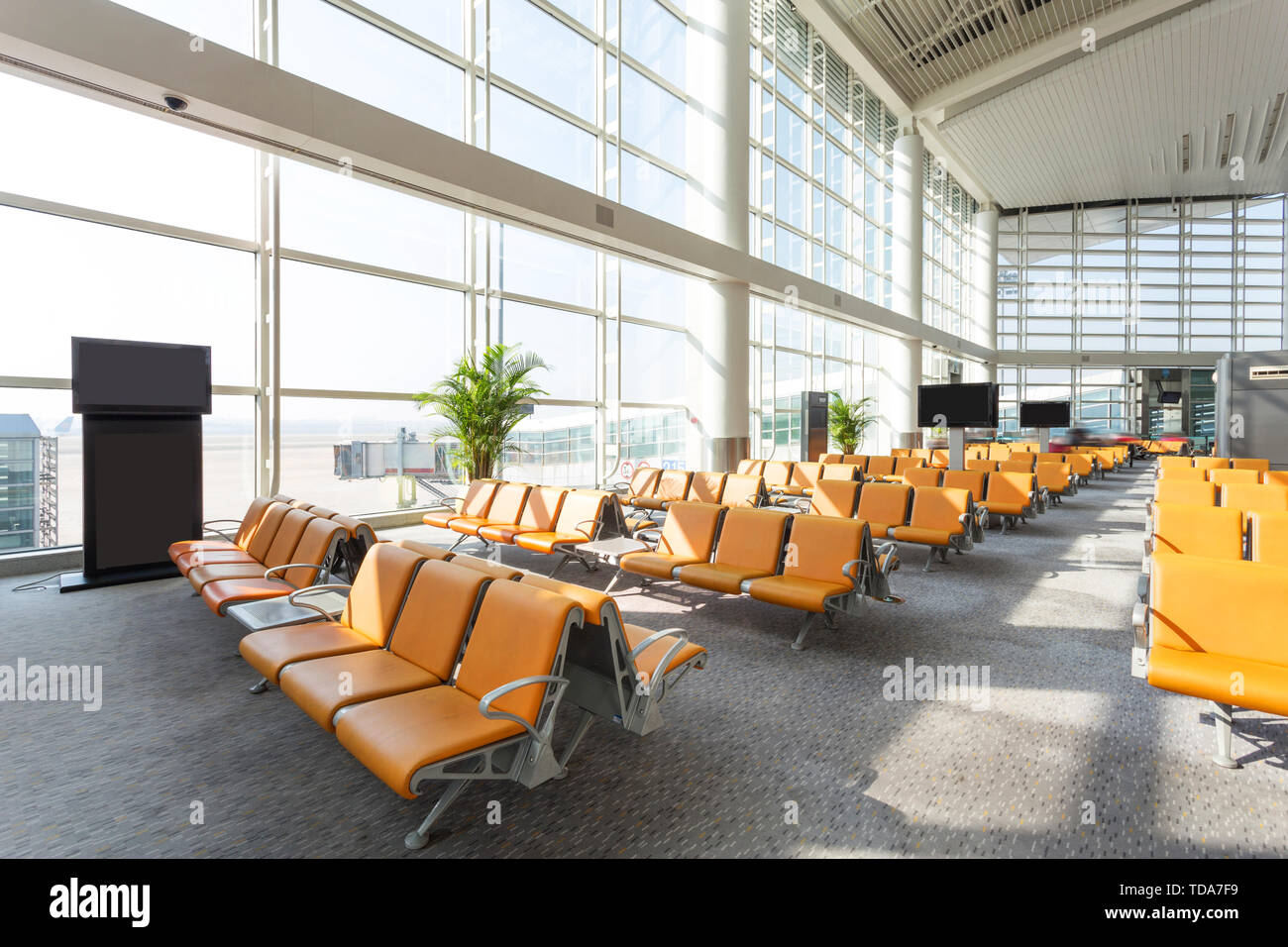 Modern airport design hall interior Stock Photo - Alamy