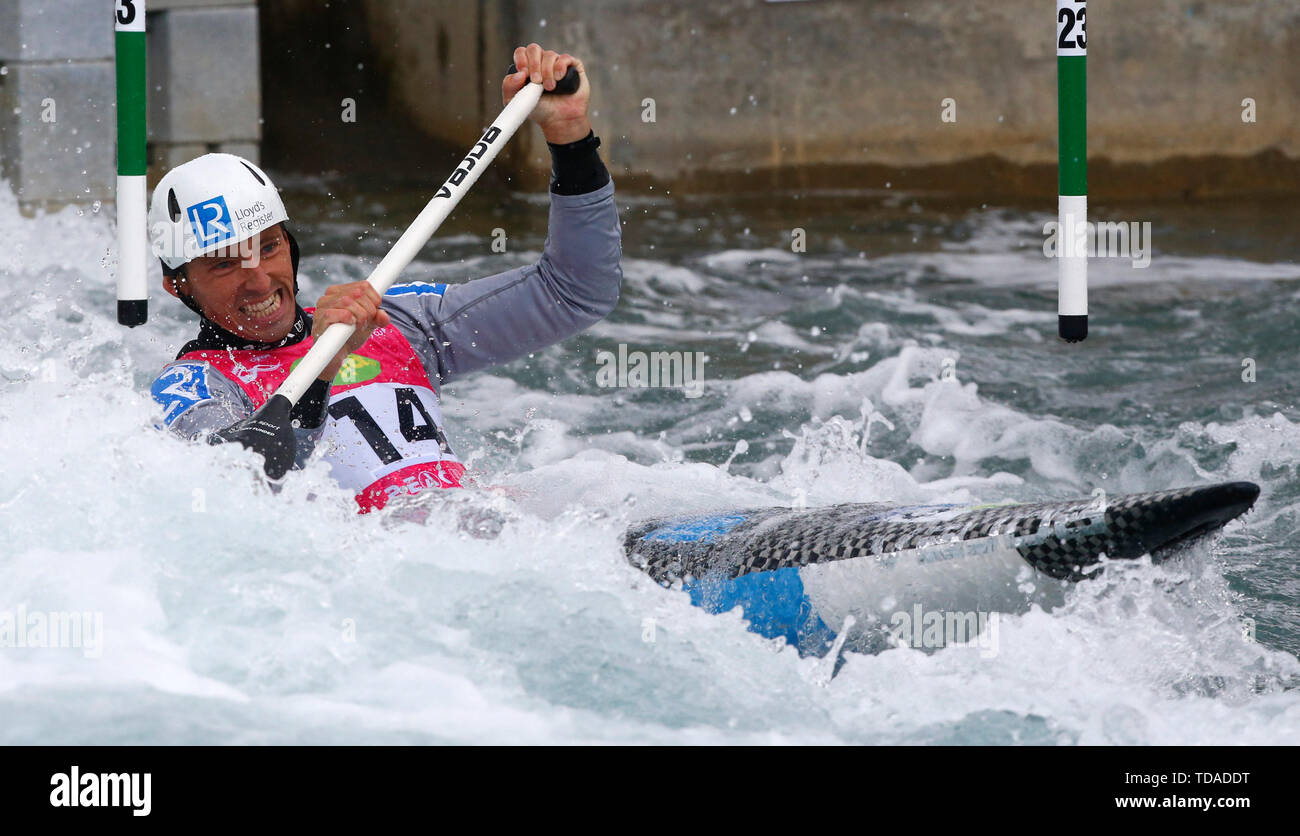 London, UK. 01st Feb, 2018. LONDON, ENGLAND JUNE 14 David Florence (GBR) Men's C1 1st Heat Run during 2019 ICF Canoe Slalom World Cup 1 at the Lee Valley White Water Centre, London on 14 June 2019 Credit: Action Foto Sport/Alamy Live News Stock Photo