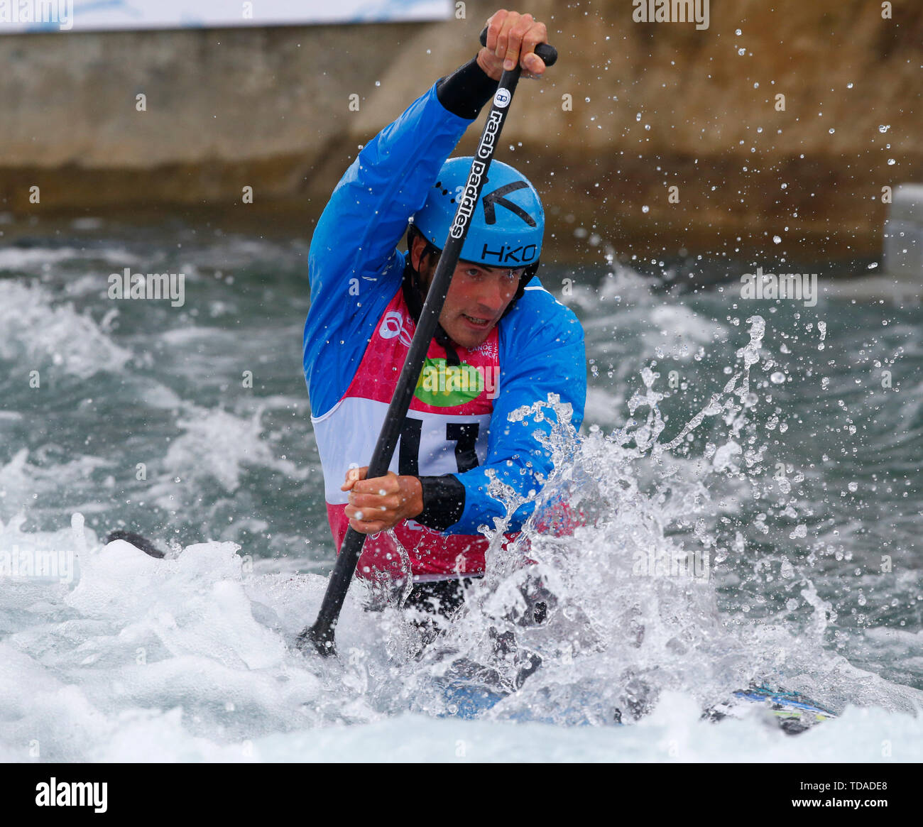 London, UK. 01st Feb, 2018. LONDON, ENGLAND JUNE 14 Lukes Rohan (CZE) Men's C1 1st Heat Run during 2019 ICF Canoe Slalom World Cup 1 at the Lee Valley White Water Centre, London on 14 June 2019 Credit: Action Foto Sport/Alamy Live News Stock Photo