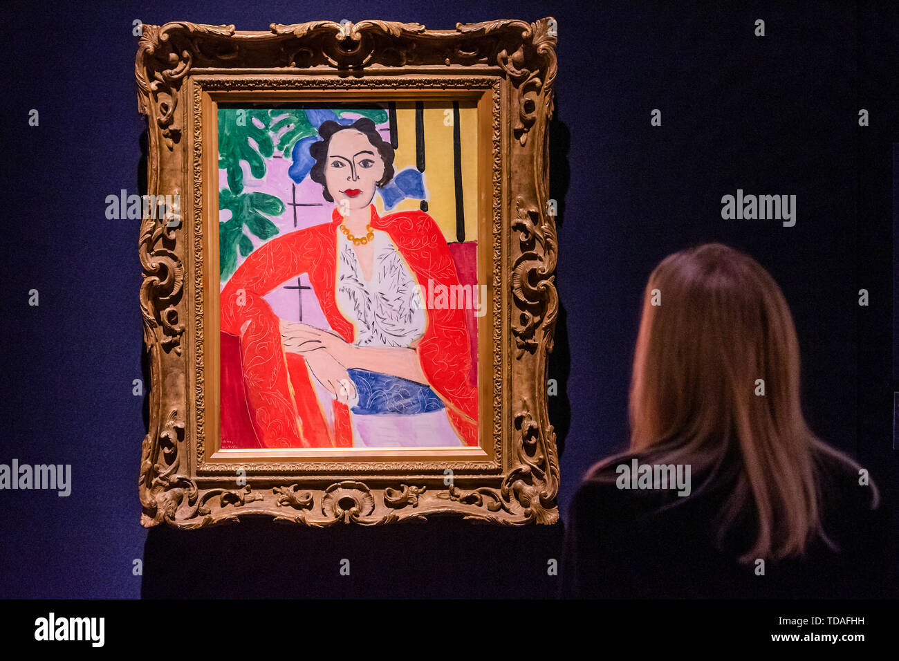 London, UK. 14th June, 2019. Henri Matisse (1869-1954) Le collier d'ambre,  est £5-8m, - A preview of Christie's Modern British Art and Impressionist  and Modern Art Sales. They are on view to