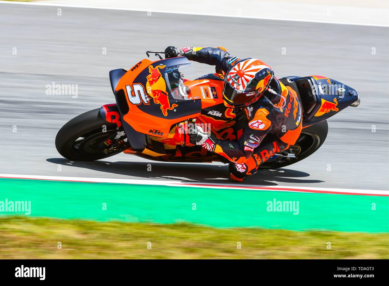JOHANN ZARCO (5) of France and Red Bull KTM Factory during the MOTO GP Free  Practice 2 of the Ctalunya Grand Prix at Circuit de Barcelona racetrack in  Montmelo, Spain on June
