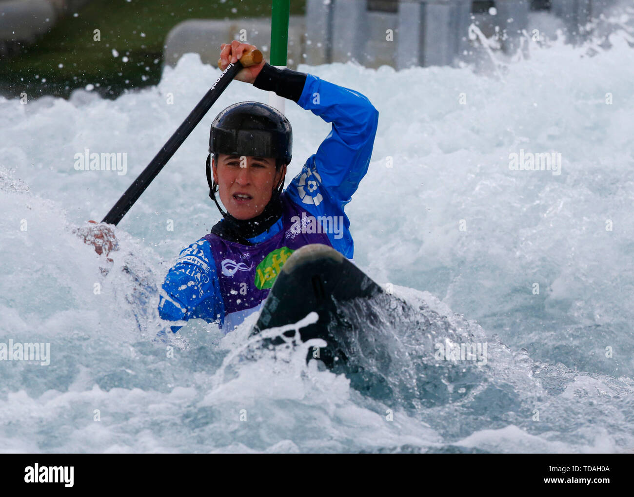 London, UK. 01st Feb, 2018. LONDON, ENGLAND JUNE 14 Nuria Vilarrubla (ESP) Compete in Women's C1 1st Heat Run during 2019 ICF Canoe Slalom World Cup 1 at the Lee Valley White Water Centre, London on 14 June 2019 Credit: Action Foto Sport/Alamy Live News Stock Photo