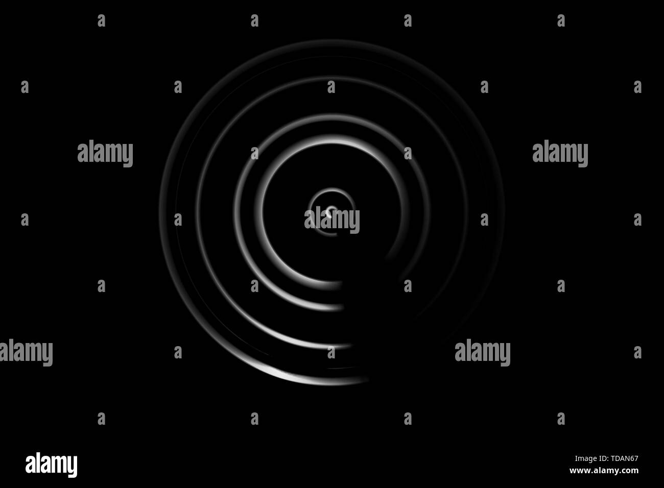 Abstract white spiral circle on black background Stock Photo - Alamy