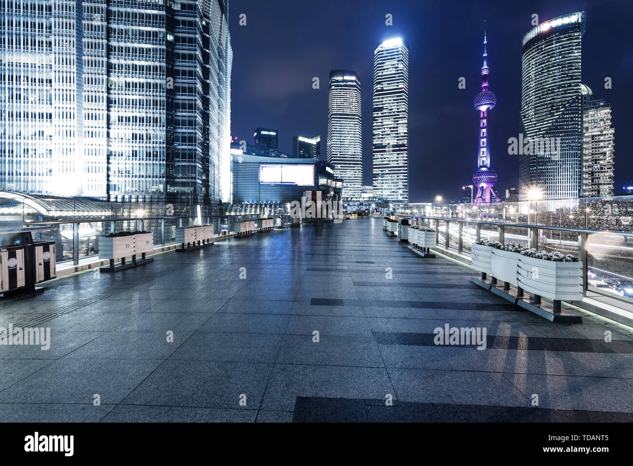 footpath and modern photography at night Stock Photo - Alamy